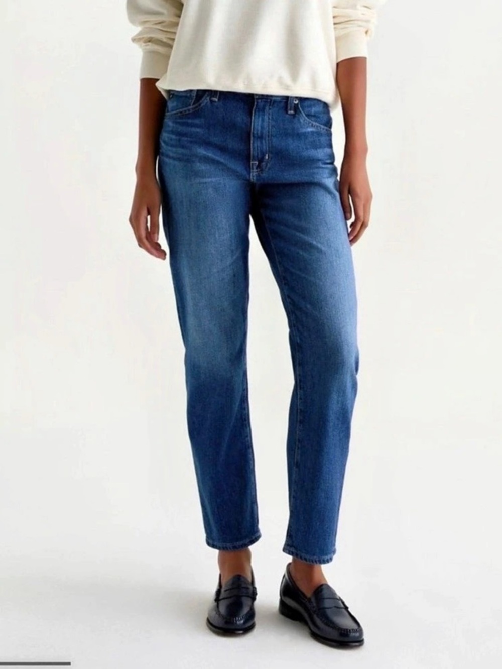 AG Adriano Goldschmied The Ex-Boyfriend Slouchy Slim Boyfriend Jeans Blue Waist